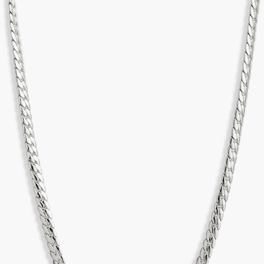 Jenny Bird Wallace Cuban Herringbone Silver Chain Necklace - Picture 2 of 6